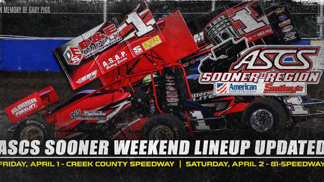 UPDATE >> ASCS Sooner Region Opener Moved To Creek County Speedway