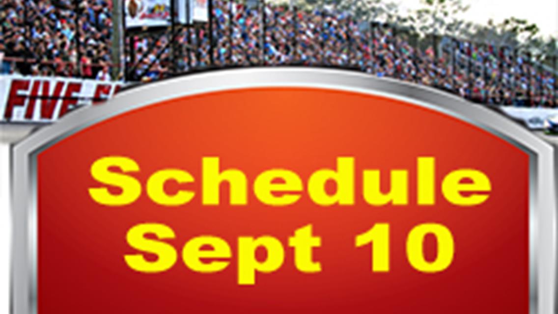 Nite of Champions I Saturday 7pm;  Practic Friday 5-8, followed by Pit Party for race teams.