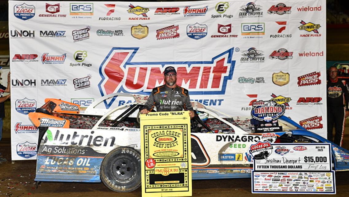 Davenport Wins Record Tying Fourth Diamond Nationals At Lucas Oil Speedway