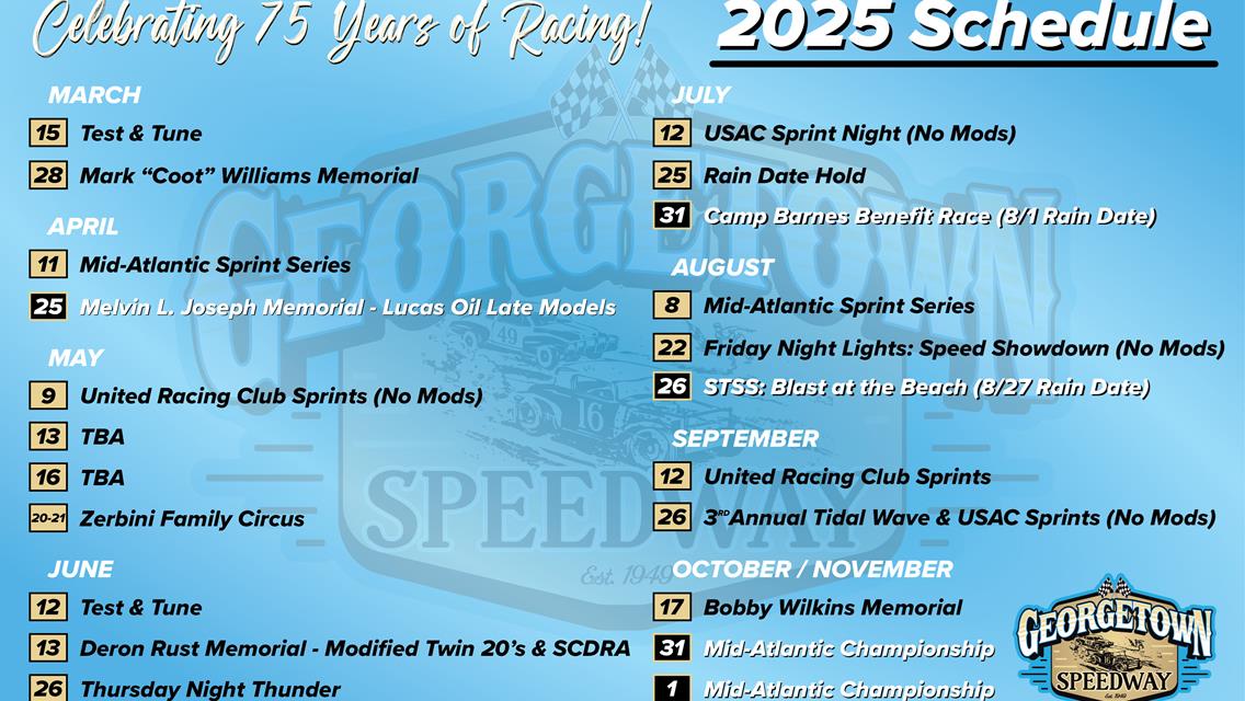 Get Ready to Race: Georgetown Speedway Unveils Thrilling 2025 Season Schedule!