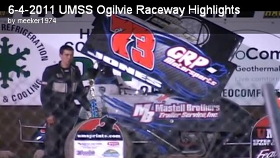 Andy Jones in Victory Lane at the Ogilvie Raceway on Saturday night June 4.