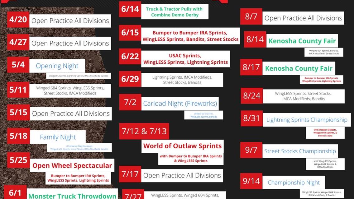 2024 Tentative Schedule