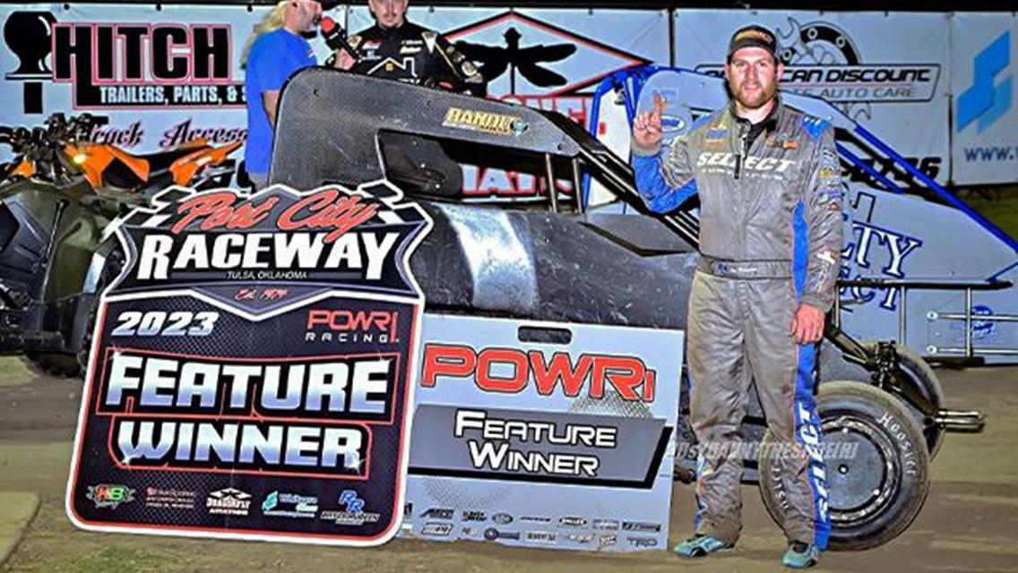 Trey Marcham Wins in Late-Race Pass with POWRi West Midgets at Port City Raceway