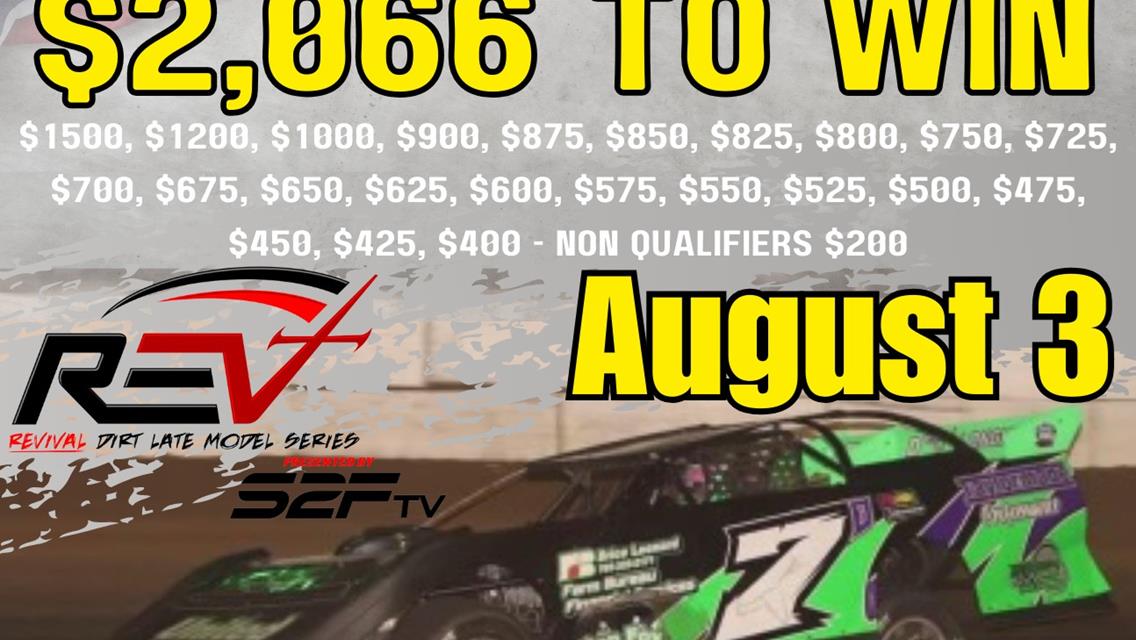 Two-State Swing on August 2-3 for REVIVAL Dirt Late Model Series