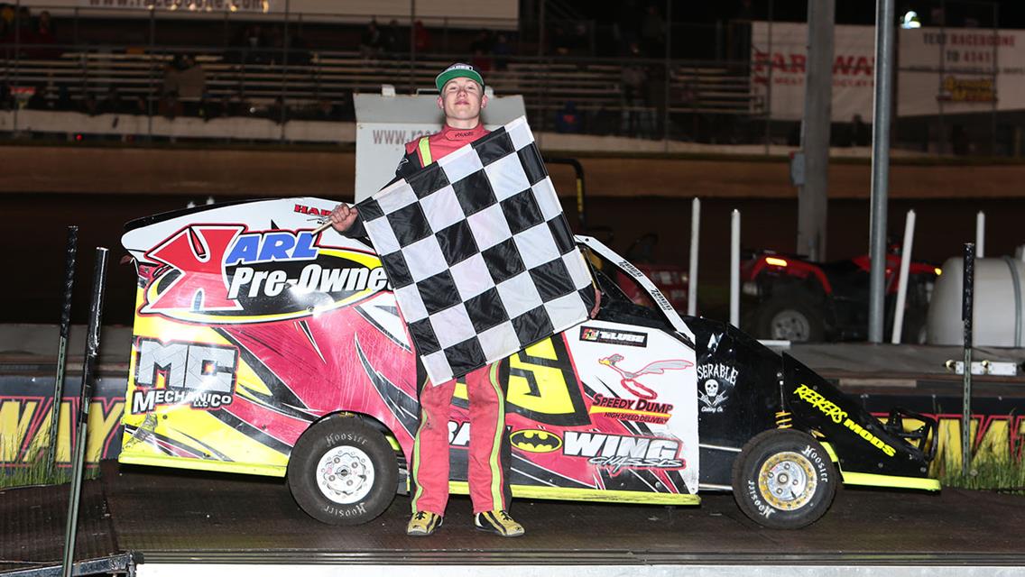 Roberts takes Modified win by inches, Goldsberry, Pestotnik, Smith, Bryan, and Haggard also find checkers