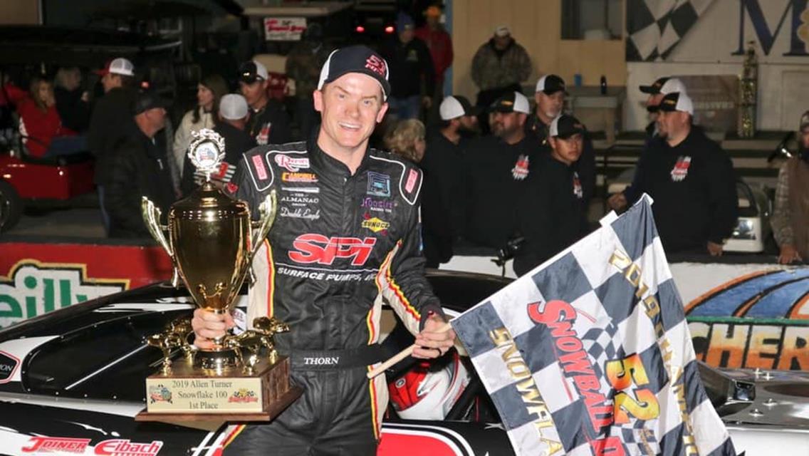 Thorn rips through Snowflake 100 field to victory lane