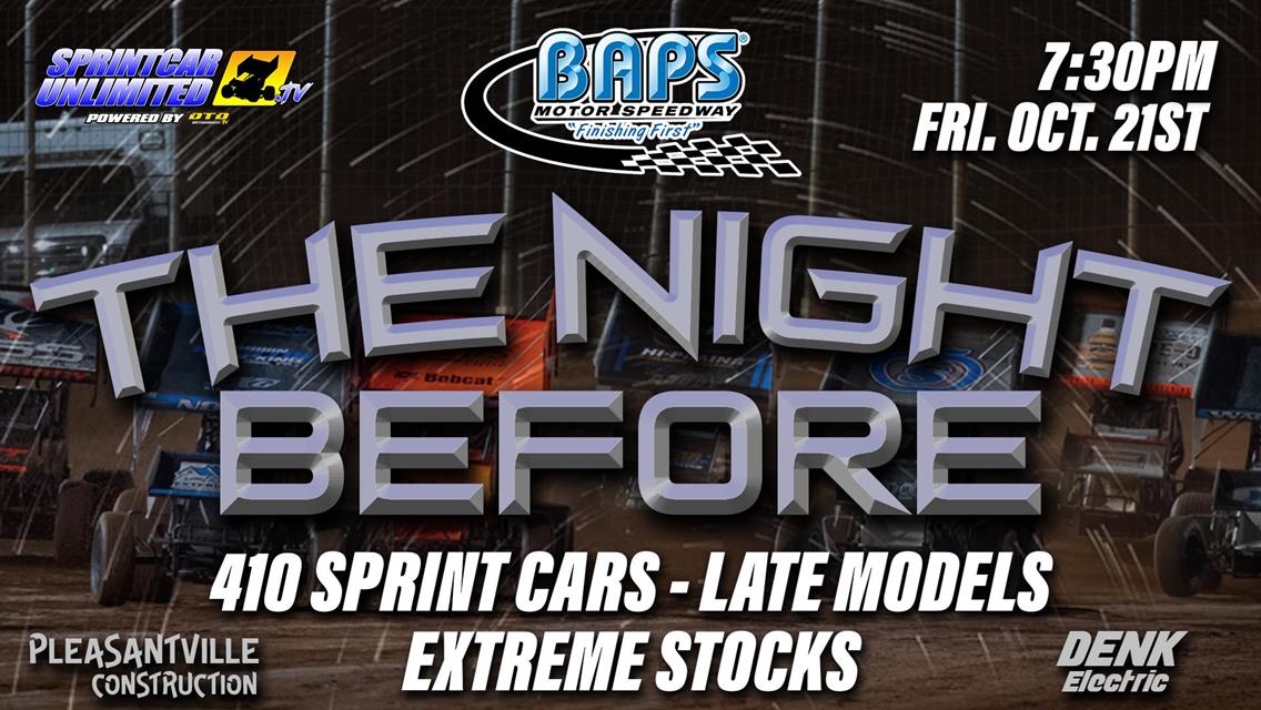 BAPS Moves Sprint Car Event to &quot;The Night Before&quot;