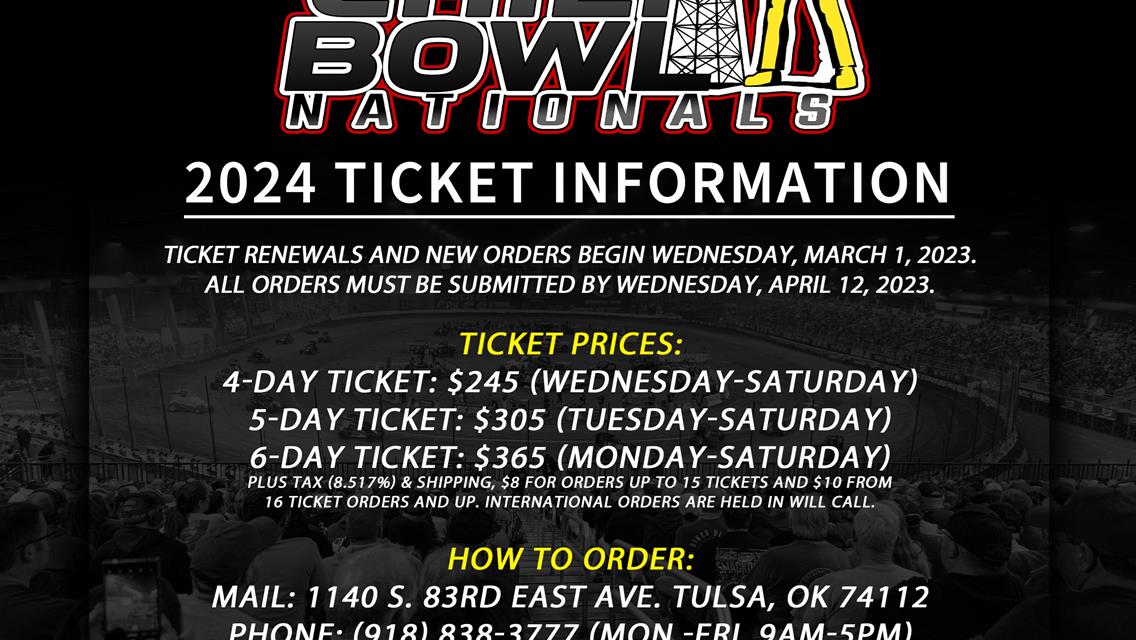 Chili Bowl Ticket Renewal Deadline Is This Wednesday!