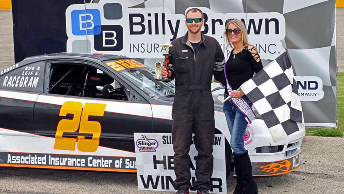 Rich Bickle and Dennis Prunty Split Twin 50-Lap Features at Slinger as Bickle Claims Overall Title