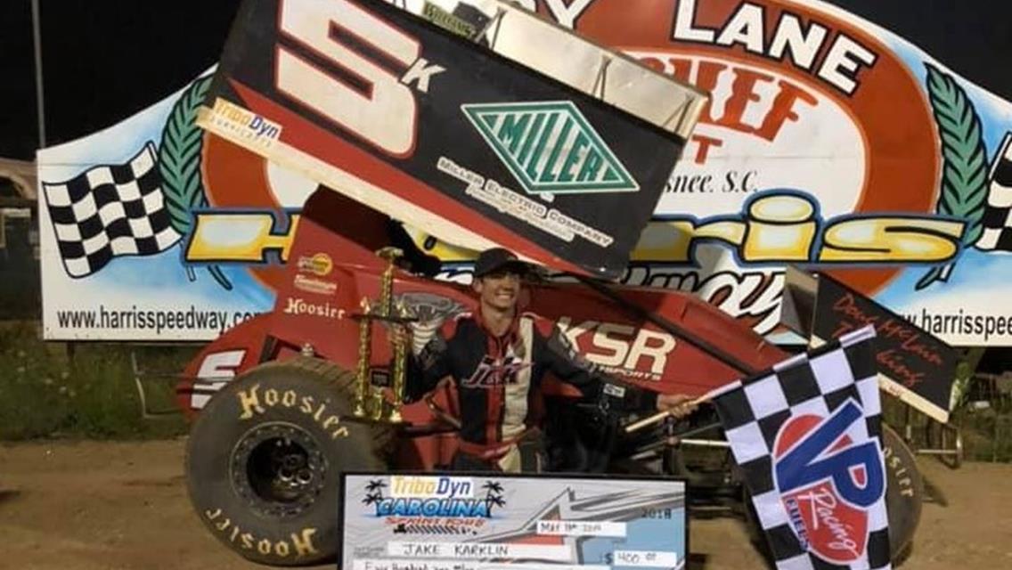 Jake Karklin Wins Wild TriboDyn Lubricants Carolina Sprint Tour Event at Harris Speedway