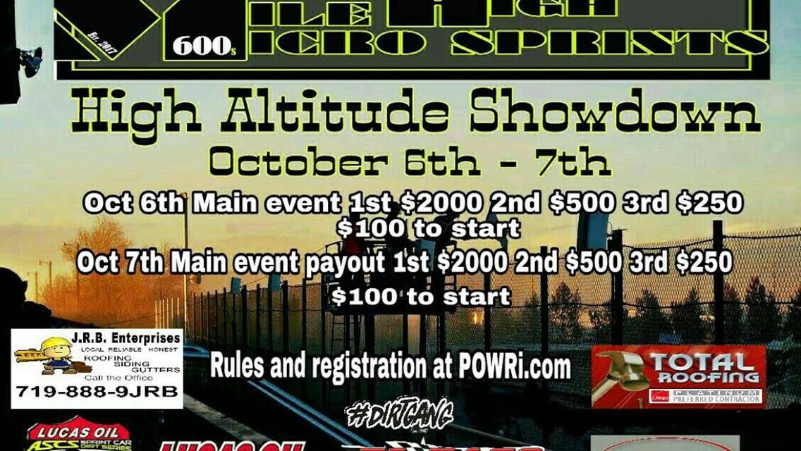 HIGH ALTITUDE SHOWDOWN PRE-REGISTRATION OPEN