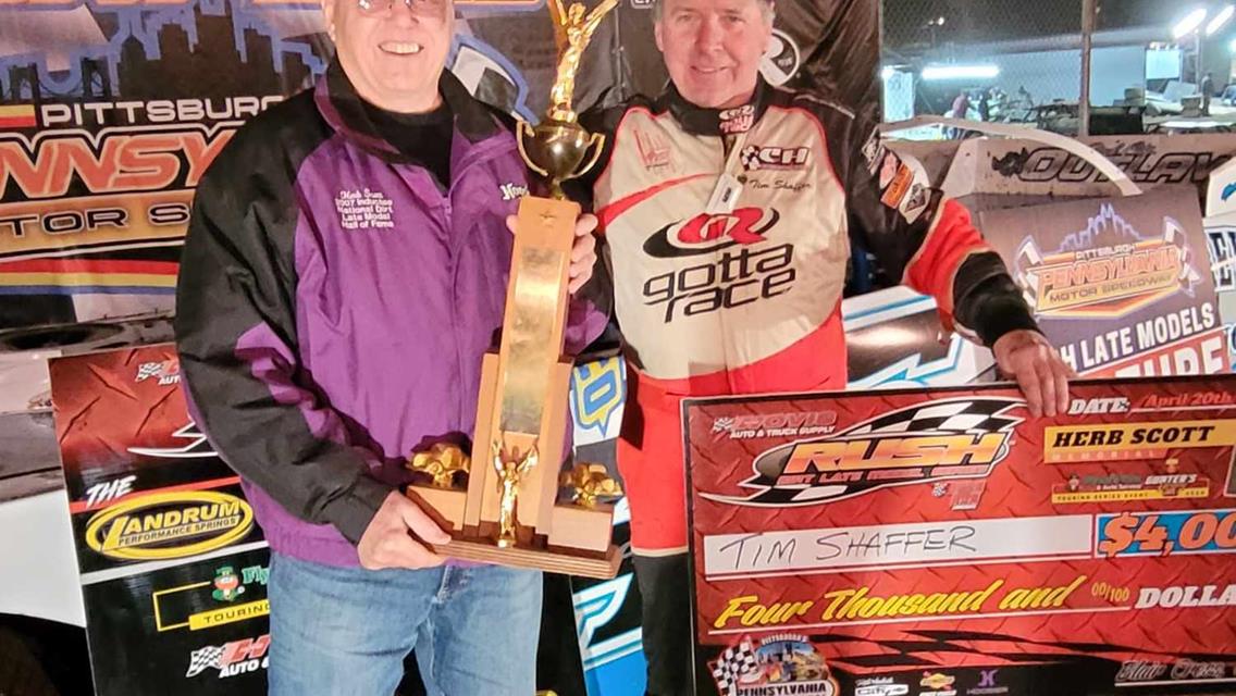 TIM SHAFFER OUT-DUELS BROCK PINKEROUS & DAVE HESS JR FOR 2ND FLYNN'S TIRE/GUNTER'S HONEY TOUR VICTORY IN THE LAST 3 EVENTS AT PITTSBURGH; 47 HOVIS RUS