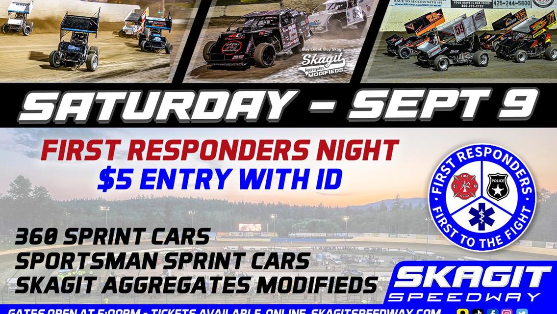 FIRST RESPONDERS NIGHT: $5 ENTRY! SAT. SEPT 9