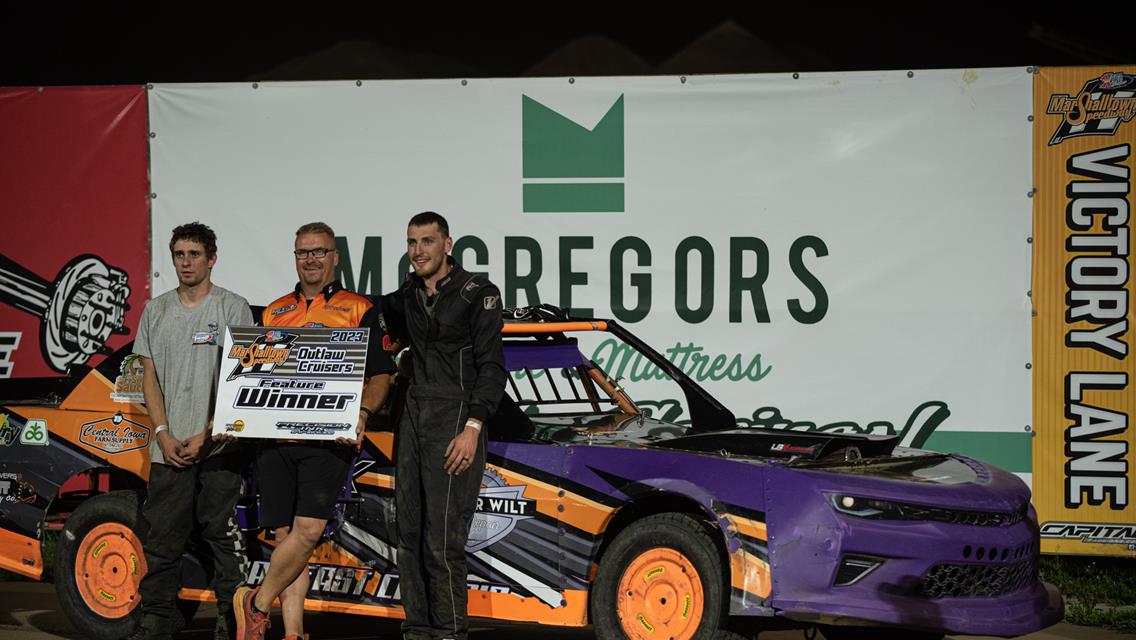 Gustin, Dhondt, and May go back-to-back on Midwest Liquid Systems Night at the Marshalltown Speedway