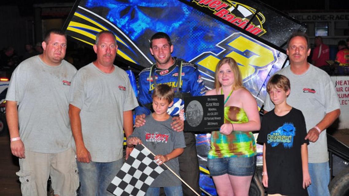 Mark Shirshekan snared his first Speedway Motors ASCS Warrior win of the year by topping Sunday night&#39;s Ninth Annual Clyde Wood Memorial at California, Missouri&#39;s Double X Speedway. (Paul Gray photo)