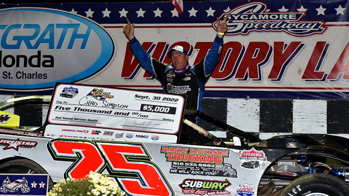 Chad Simpson Leads Flag-To-Flag:  Wins Harvest Hustle Night # 1 at Sycamore