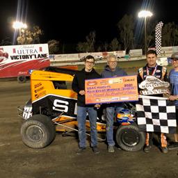Chase Johnson Hustles to USAC Western States and BCRA Midgets Triumph at Bakersfield Speedway