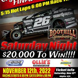 Friday night&#39;s Cajun Swing event has been rained out.  Saturday night&#39;s $20,000 To-Win STSS Program start time moved to 6 PM.