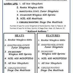 9/18 Schedule of Events: XCEL Tour, Gen Admission $5, Season Finale