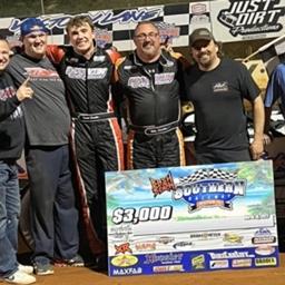 Billy Franklin and Joseph Joiner visit SAS victory lane at Southern