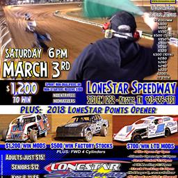 2/16-17 LONESTAR EVENTS ARE NOW POSTPONED. READ BELOW FOR COMPLETE DETAILS!
