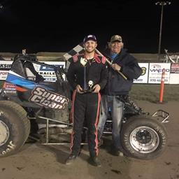 Taylor Scores Another Non-Wing Win and Runs Second in Midget
