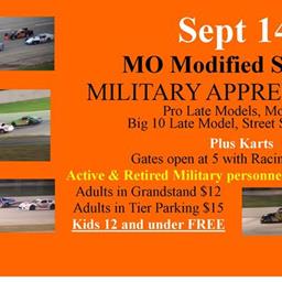 Military Appreciation Night and Missouri  Modified Showdown at Lebanon I-44 Speedway