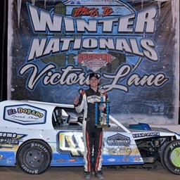 Hibdon hoists checkers at IMCA.TV Winter Nationals opener