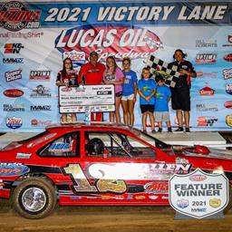 Racing vet Allen captures USRA Stock Car feature in Lucas Oil Speedway Midseason Championship headliner; Domer, Morton, Fennewald also win