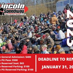 2023 LINCOLN SPEEDWAY NEWSLETTER [SEASON PASS/TICKET RENEWAL INFO]