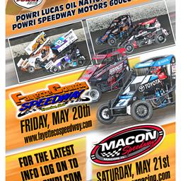 Lucas Oil National Midgets Resume This Friday at Fayette County Along with Speedway Motors Micros