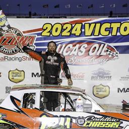 Derek Brown earns emotional victory in Lucas Oil Speedway headliner; Lyle, Kruse, Wells also capture wins