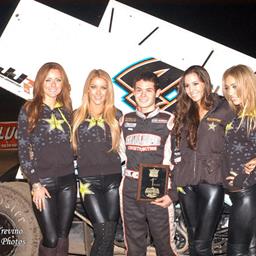 Kyle Larson became the fourth different winner in as many nights of 14th Annual Bully Dog ASCS Northwest presented by Contingency Connection action by winning Thursday night&amp;#39;s 30-lap feature event at Willamette Speedway in Lebanon, OR. (Stacy Verrall photo)
