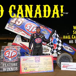 Donny Schatz Battles Shane Stewart to Win Third in a Row at Ohsweken Speedway&#39;s Six Nations Showdown