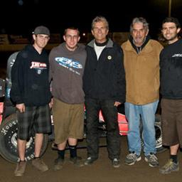 Greg Edenholm (middle), celebrates his first career win with runner-up Ronnie Gardner (left)