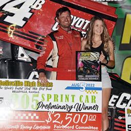 Carney Collects Belleville 305 Sprint Car Nationals Preliminary Win!