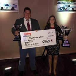 Katlynn Leer is the Holley Performance Rookie of the Year at the 2015 Championship Banquet!