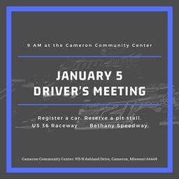 Driver&#39;s Meeting Set for January 5, 2019