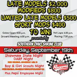 PRP is RACING Saturday, September 19, 2020