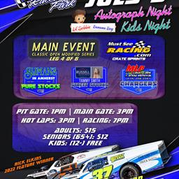 Saturday, July 9th - Kids Night/Autograph Night