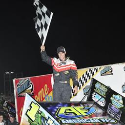 Justin Henderson celebrates in Victory Lane at Knoxville (Rob Kocak Photo)