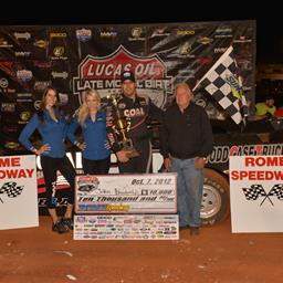 Blankenship Blasts from Seventh to Win Rome Rumble Sunday Night