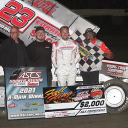 Last Corner Pass Propels Bergman To ASCS Sooner Victory At Creek County Speedway