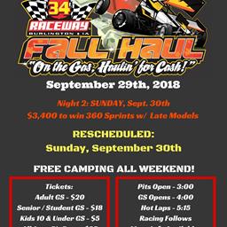Night 2 of 360 Fall Haul Postponed Until Sunday