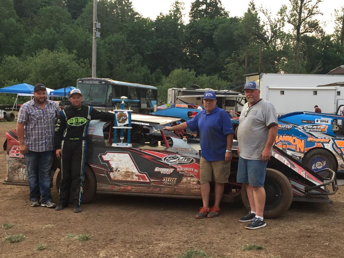 Ethan Dotson Wins CGS Wild West Modified Shootout Feature With Late Race Pass