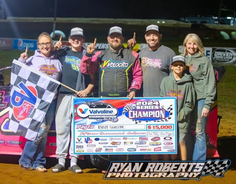 Rusty Schlenk scored the 2024 Valvoline American Late Model Iron-Man Late Model Series Fueled by VP Racing Fuels Series Championship