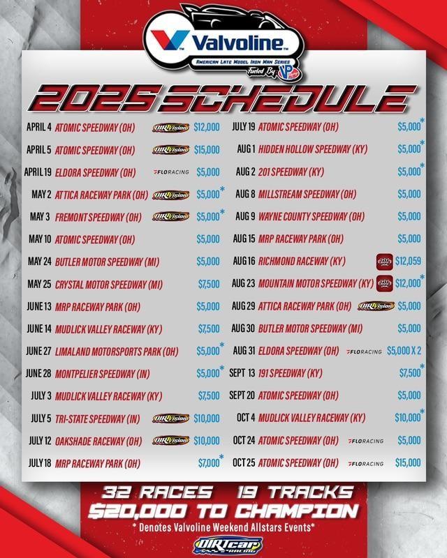 Valvoline American Late Model Iron-Man Series Announces Busy 2025 Slate of Events