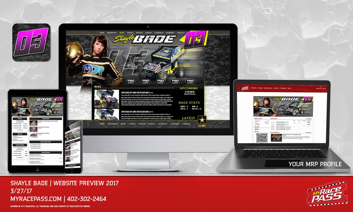 MyRacePass Develops Pro Platinum Package for Shayle Bade