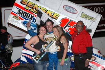 Dobmeier in victory lane at Huset's on Sunday