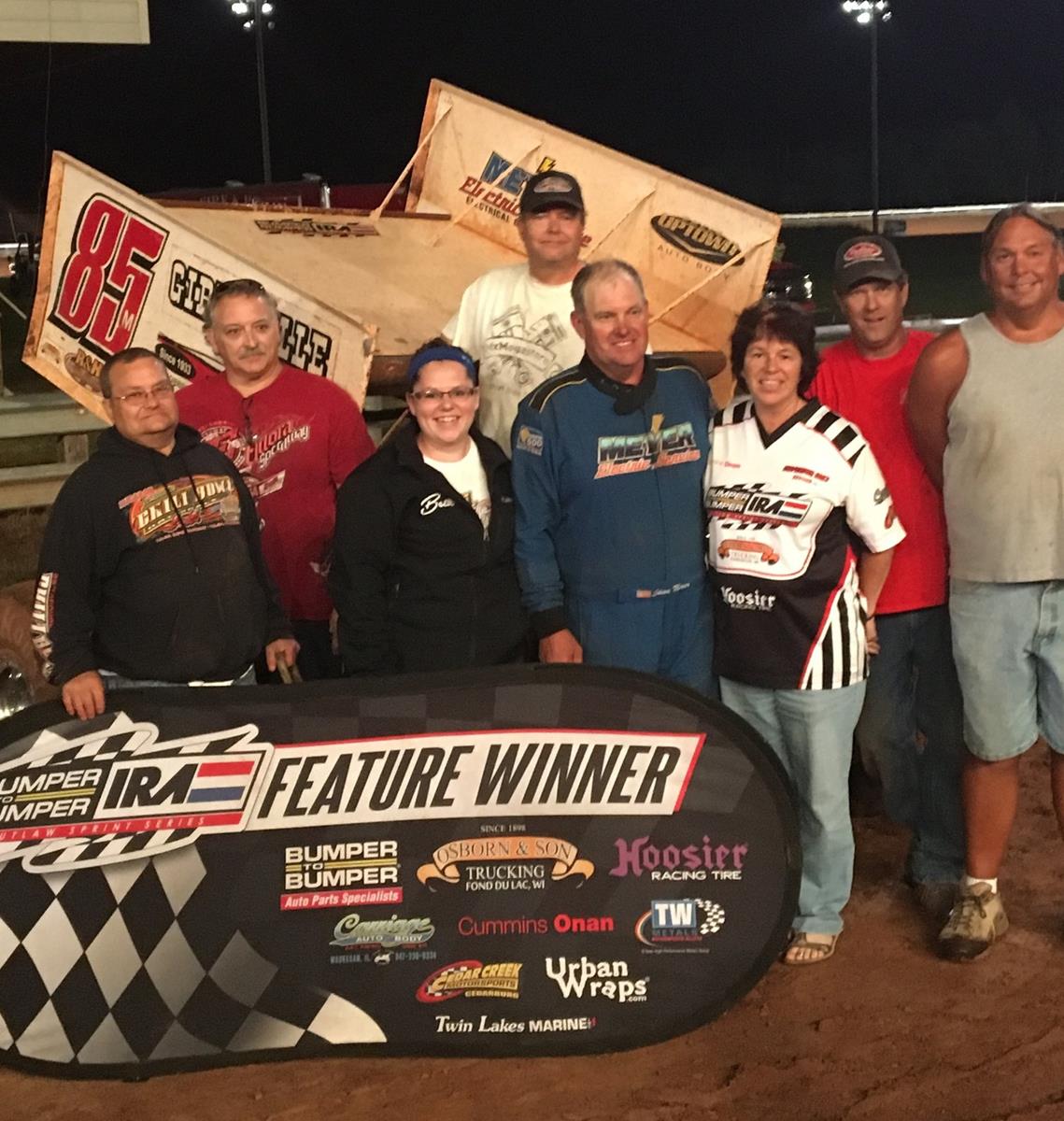 MEYER MASTERS LANGLADE COUNTY SPEEDWAY, ENDS VICTORY DROUGHT IN BUMPER TO BUMPER IRA SPRINTS!
